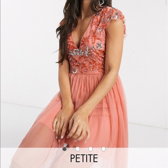 Maya Petite embellished mini skater dress - Picture 3 of 4